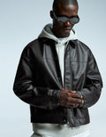 VESTE BOXY FIT EN SIMILICUIR
